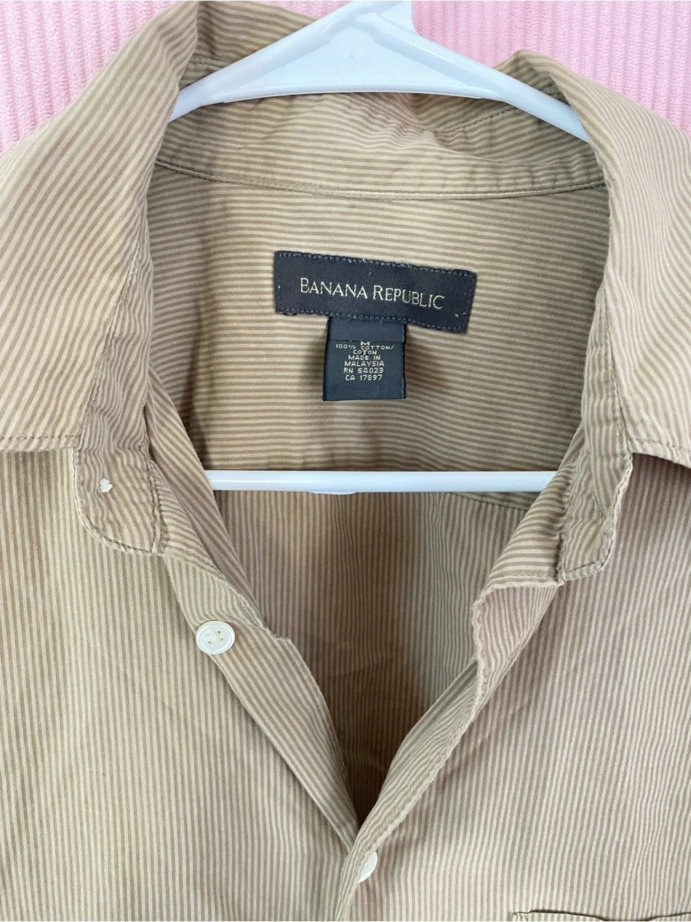 Banana Republic Men's Short-Sleeve Button-Down in Khaki